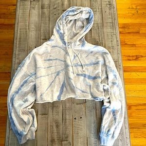 Gray and baby blue crop sweater